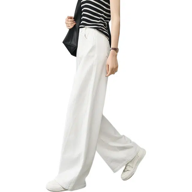 娅丽达 阔腿高腰舒适长裤牛仔裤 女款