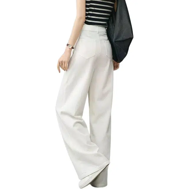 娅丽达 阔腿高腰舒适长裤牛仔裤 女款