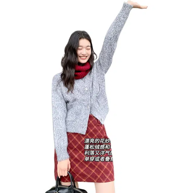 美洋 羊驼绒羊毛混纺花纱毛衣 女款
