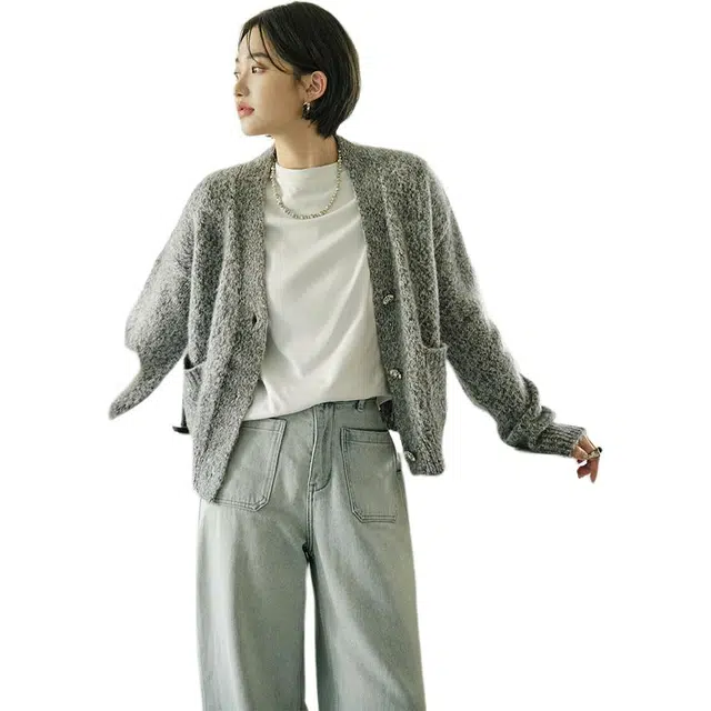 美洋 羊驼绒羊毛混纺花纱毛衣 女款