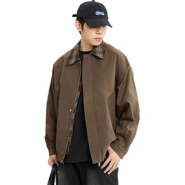 三福 假两件运动风长袖夹克 男款