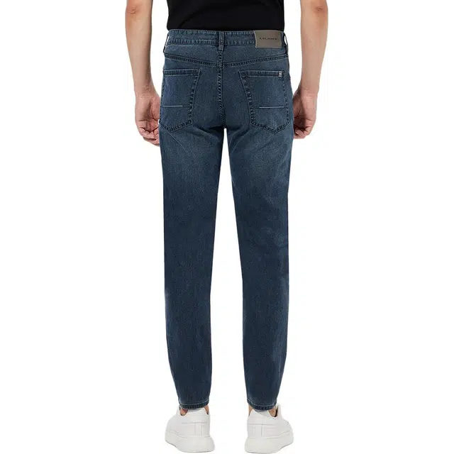 利郎 水洗弹力中腰长裤牛仔裤 男款