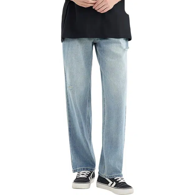 三福 宽松直筒中低腰长裤牛仔裤 男款