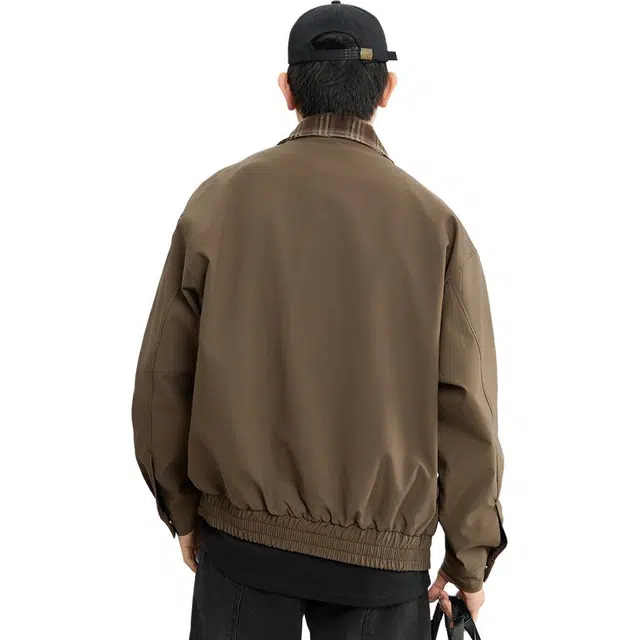 三福 假两件运动风长袖夹克 男款