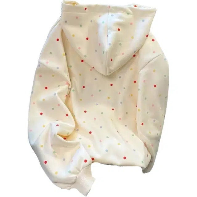 桴生 腊肠狗刺绣可爱波点宽松卡通连帽韩版秋冬慵懒学院风加绒外套卫衣 女款