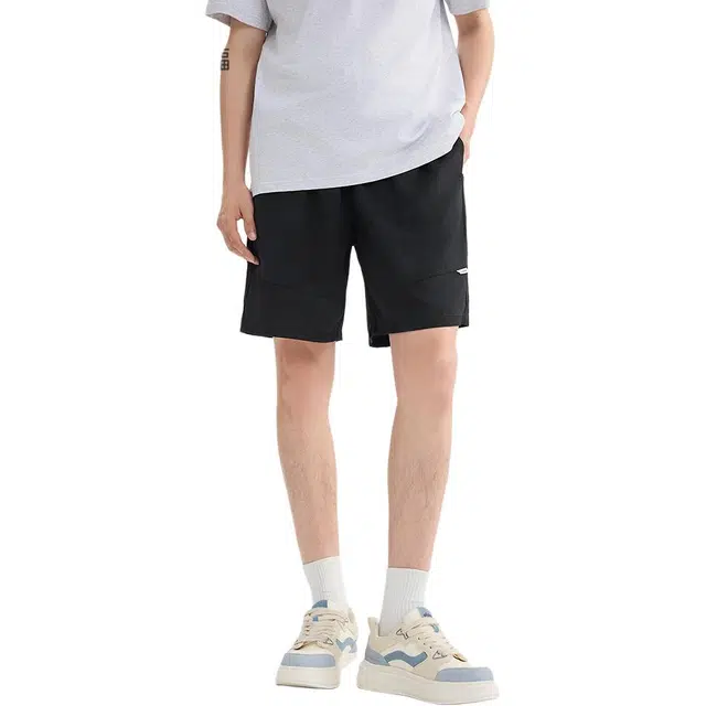 三福 脏脏扎染宽松橡筋腰头中腰休闲短裤 男款