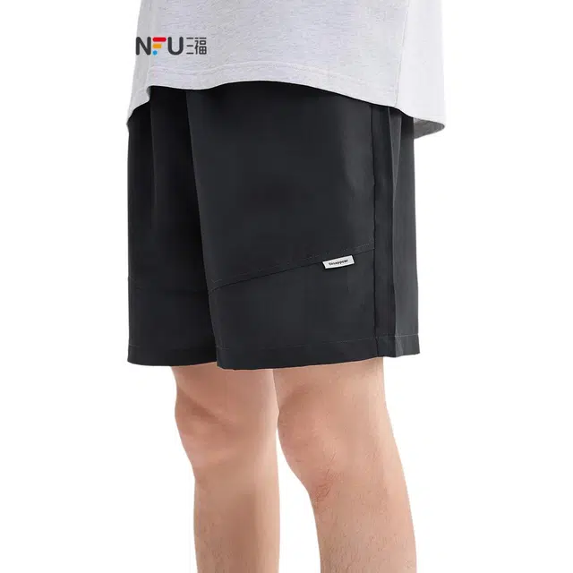 三福 脏脏扎染宽松橡筋腰头中腰休闲短裤 男款