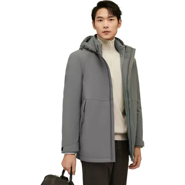 红豆 三防可脱卸保暖羽绒服 男款