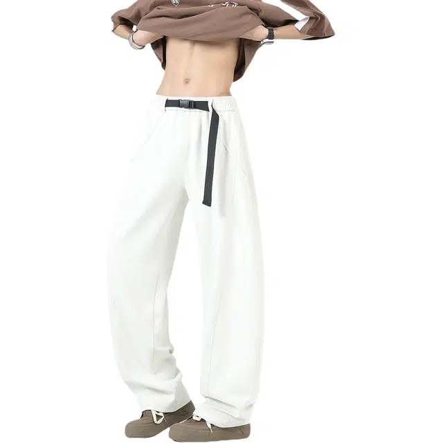 加荣 美式高街弯刀裤男士夏季轻薄透气潮牌青少年户外出行百搭休闲裤小众设计感大码抽绳松紧腰宽松运动裤直筒阔腿裤长裤 男女同款