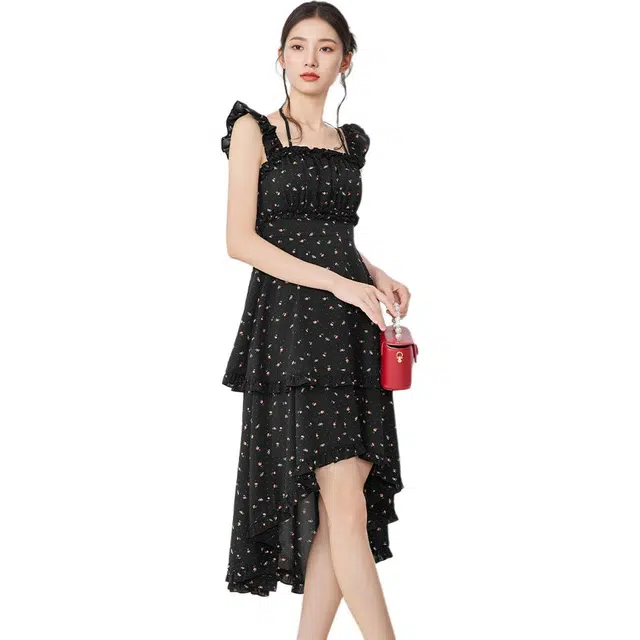 爱依服 波点合身薄款无袖连衣裙 女款