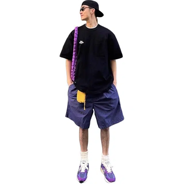 拓菲 葡萄速干运动男款夏季冰丝多巴胺裤子美式过膝沙滩五分裤休闲短裤 男女同款