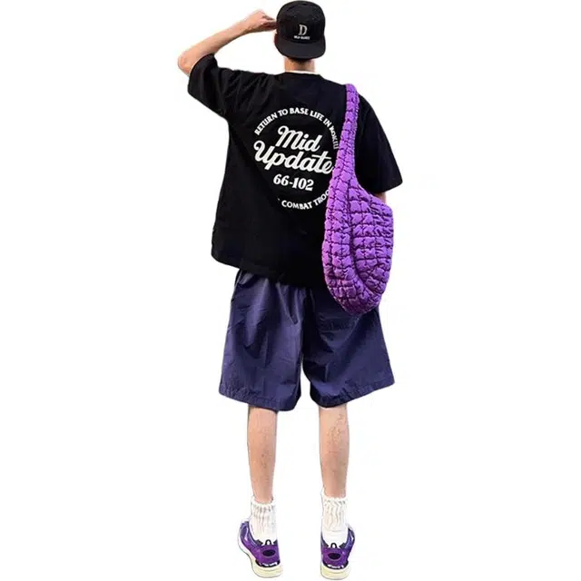 拓菲 葡萄速干运动男款夏季冰丝多巴胺裤子美式过膝沙滩五分裤休闲短裤 男女同款