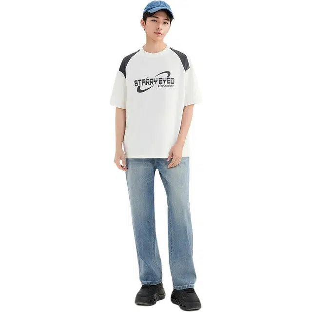 三福 经典洗水中腰长裤牛仔裤 男款