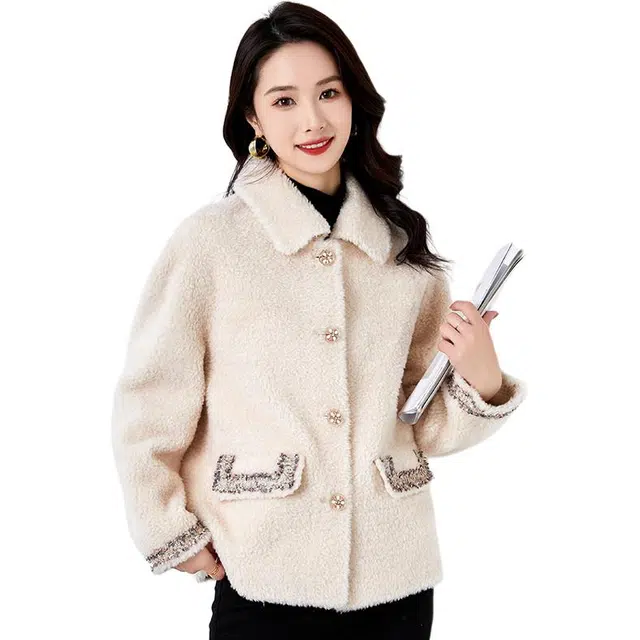 比利斯山羊 翻领斯蒂娜羊毛颗粒绒感外套 女款