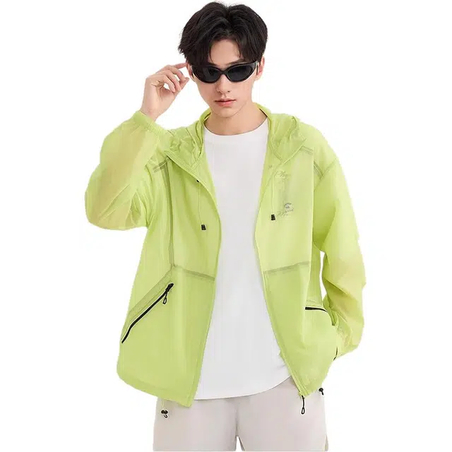 三福 解构拼接夏季休闲长袖连帽宽松型夹克外套 男款