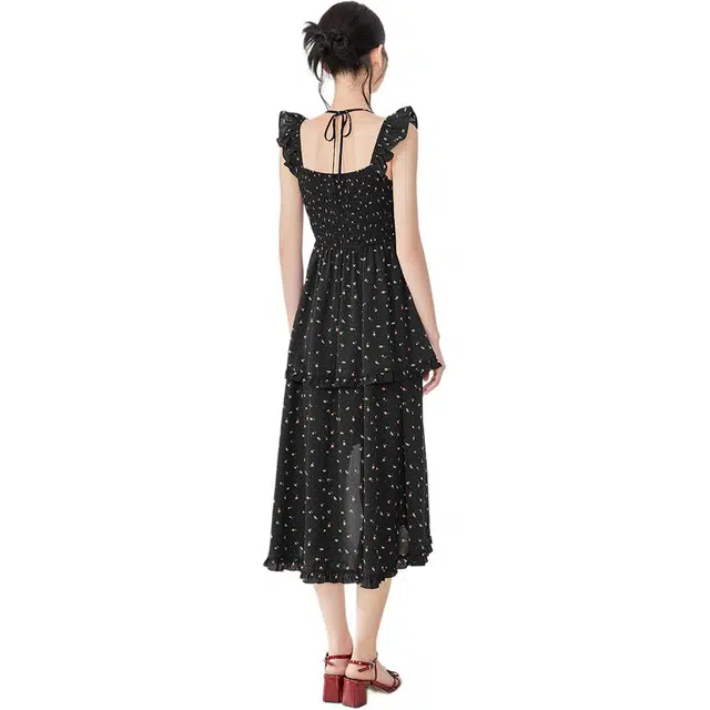 爱依服 波点合身薄款无袖连衣裙 女款