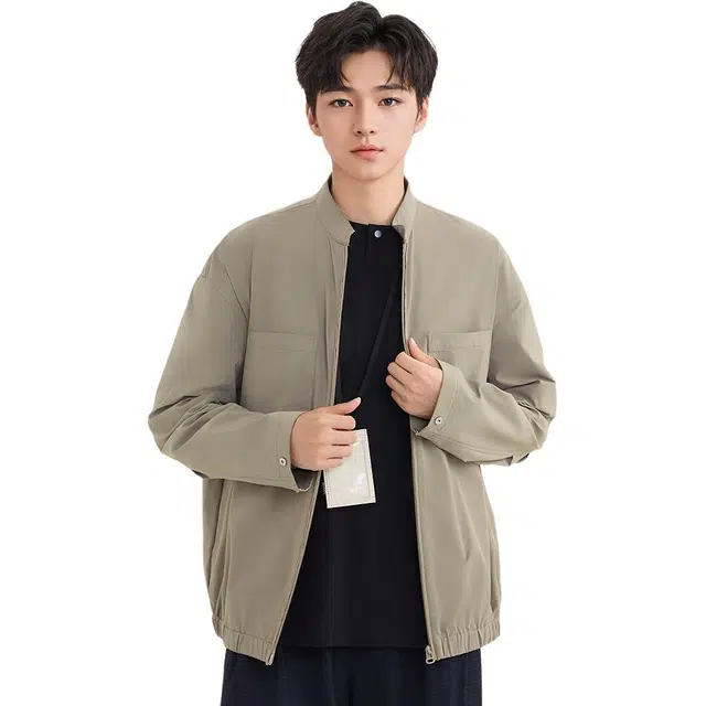三福 夏季男士工装长袖立领标准夹克 男款