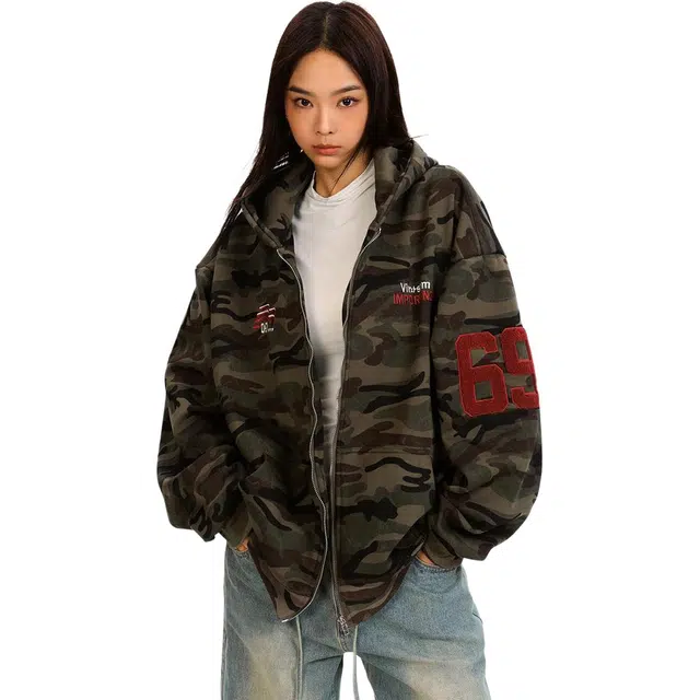 寻星记 加绒加厚美式复古韩版学院风连帽长袖上衣外套卫衣 男女同款