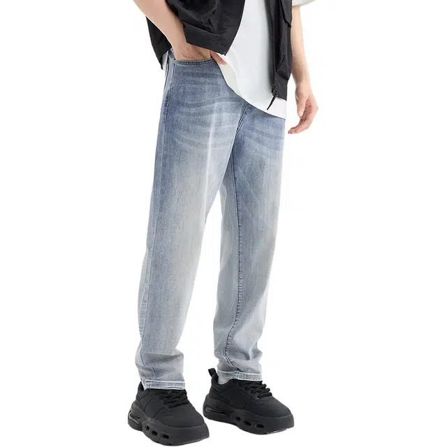 三福 合身锥形中低腰长裤牛仔裤 男款