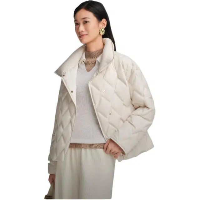 波司登 短款翻领商务纯色常规长袖立领羽绒服 女款