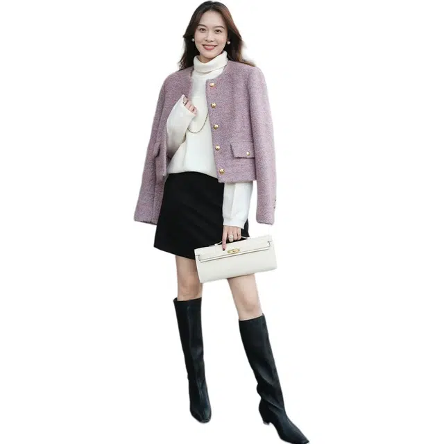 美洋 高领肌理复古羊绒衫 女款