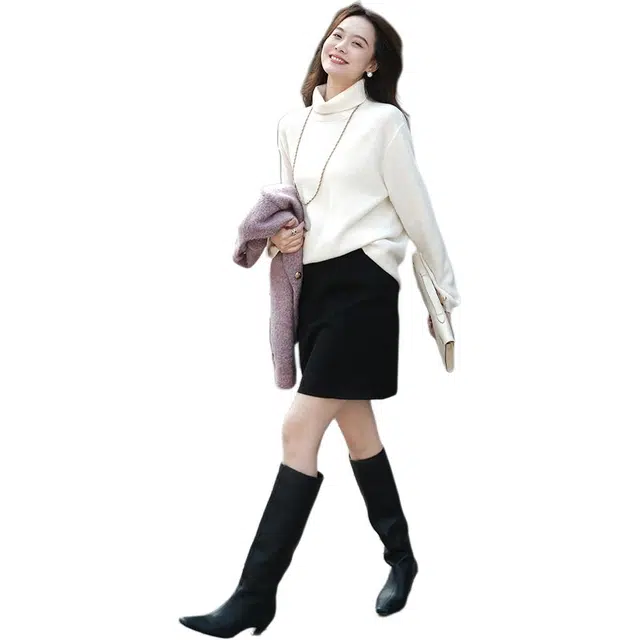 美洋 高领肌理复古羊绒衫 女款