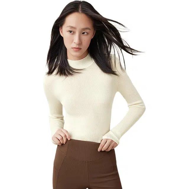 蕉下 保暖纯色套头长袖针织衫 女款