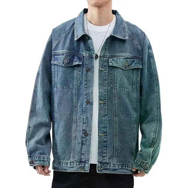 纯团 重磅水洗做旧工装秋季美式复古宽松潮流百搭高街牛仔外套 男女同款