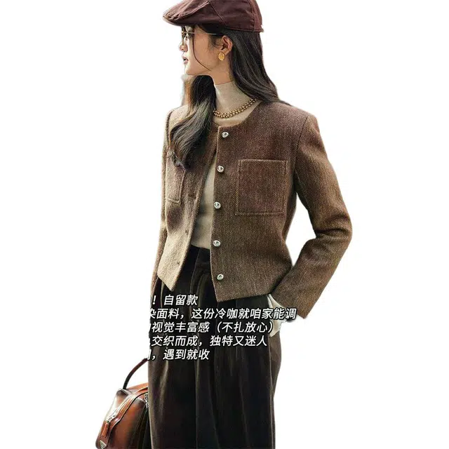 美洋 马海毛羊毛短款夹克 女款