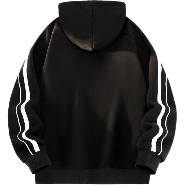 加菲猫家族 美式高街校园风休闲百搭简约基础字母图案设计百搭条纹撞色拼接插肩袖长袖套头连帽卫衣 男女同款