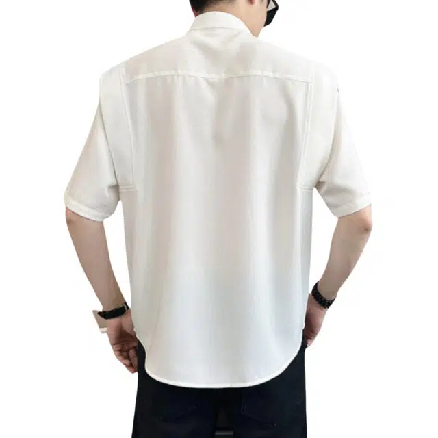 加荣 立领假两件新中式衬衫男夏季轻薄透气潮牌青少年户外出行百搭时尚流行小众设计感休闲痞帅半袖上衣 男女同款