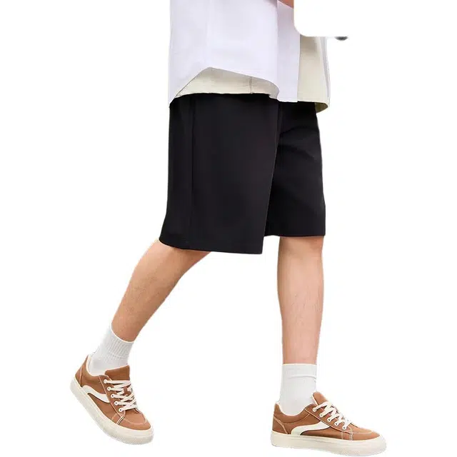 三福 简约百搭时尚纯色中腰五分休闲短裤 男款