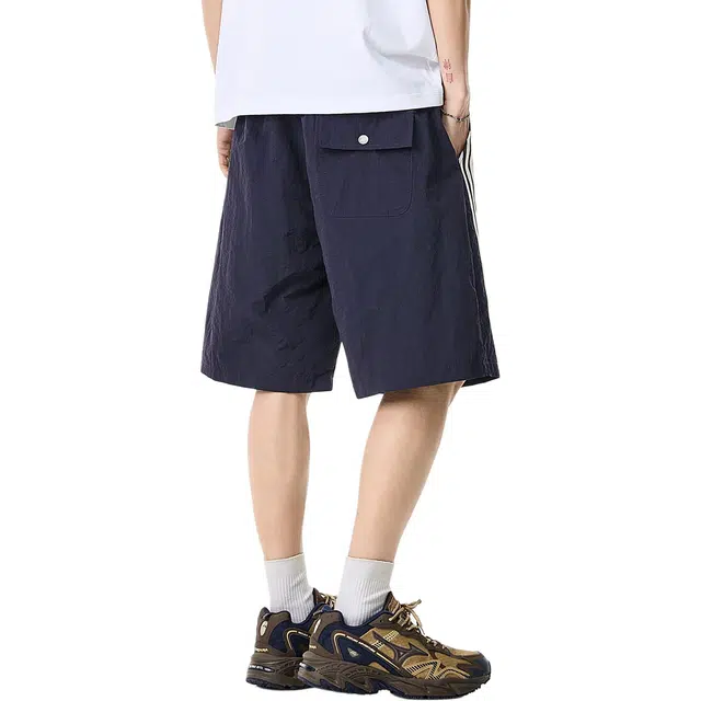 米素力 高级感美式宽松条纹五分裤休闲短裤 男款