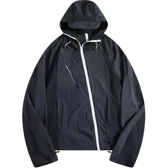 地界二 机能户外透气连帽衣运动解构冰丝薄款外套衬衫 男款