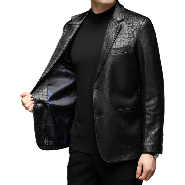 太子龍 纯色舒适时尚皮衣 男款