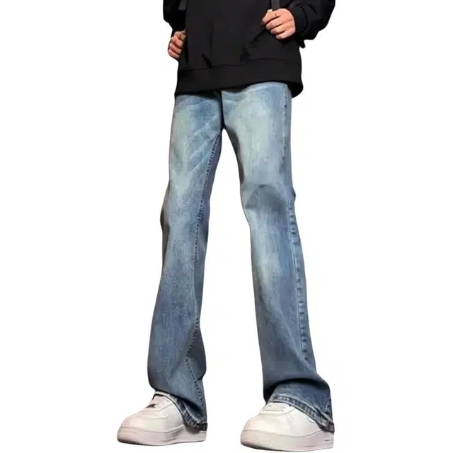 么宁 直筒显瘦复古高街美式潮牌休闲长裤百搭牛仔裤 男款