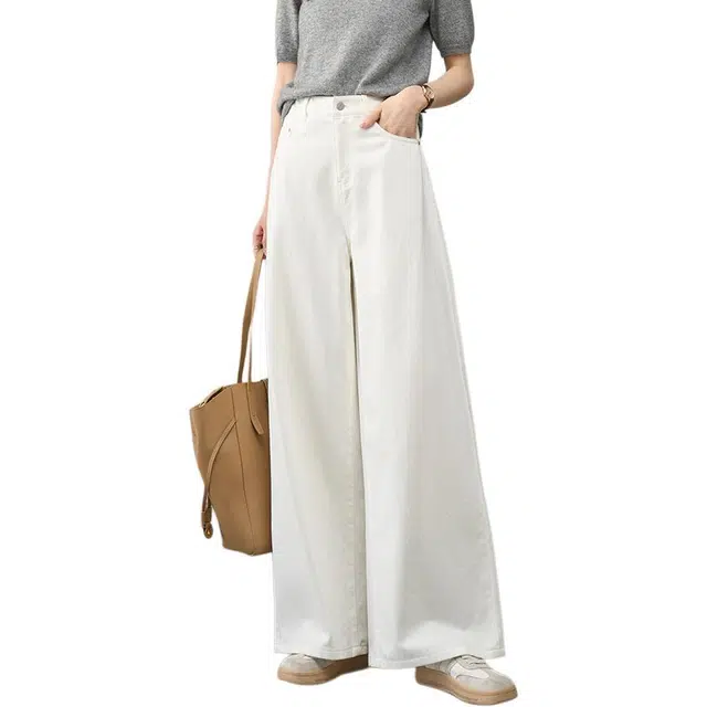 娅丽达 宽松水洗阔腿牛仔裤 女款