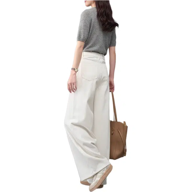 娅丽达 宽松水洗阔腿牛仔裤 女款