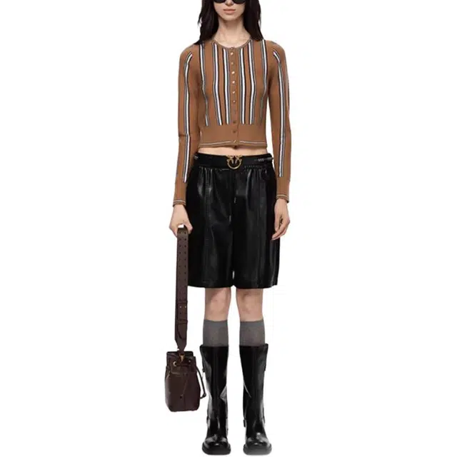 PINKO FW25 Striped Knit Cardigan