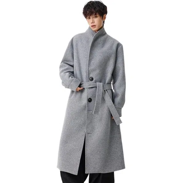 佐菲利 英伦风毛呢慵懒风韩系高个子加长呢子西装外套大衣 男女同款