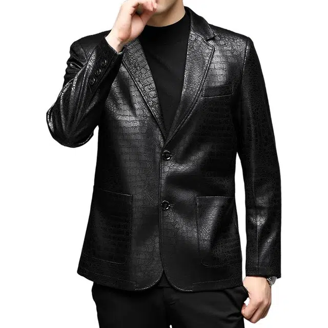 太子龍 纯色舒适时尚皮衣 男款