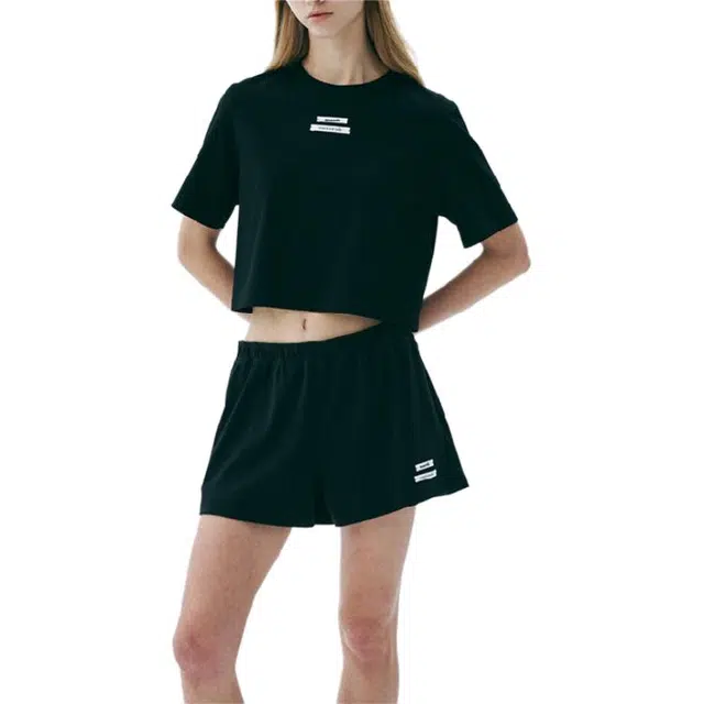 MARDI MERCREDI CROPPED BASIC TSHIRT DOUBLE LABEL SS25T