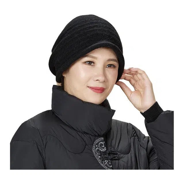 恒源祥 柔软舒适 冬季保暖 羊毛 绒线帽 女款
