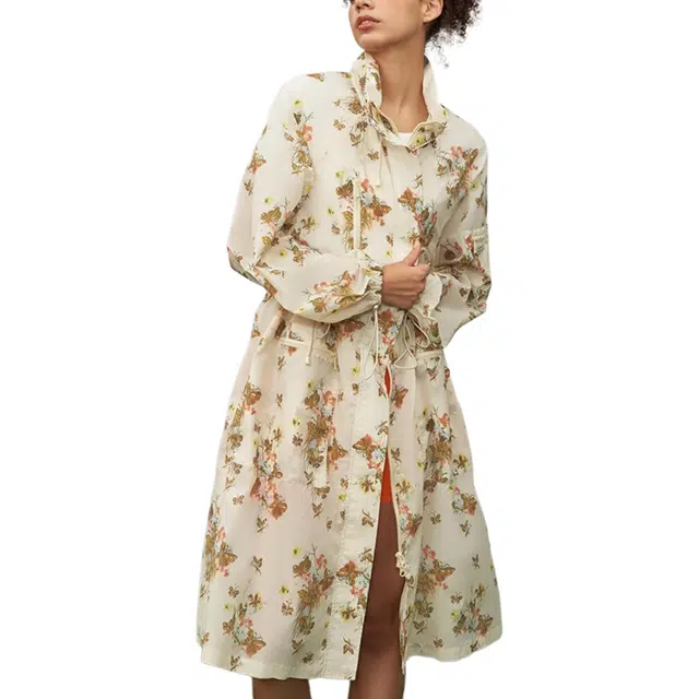 安娜苏 俱乐部系列蝶影印花抽褶防晒服 女款
