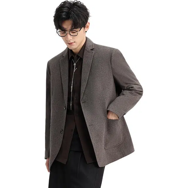 卡丹狄诺 羊毛内胆男士秋冬西服男极简风保暖舒适休闲潮流百搭纯色帅气雅痞单西男西装 男女同款