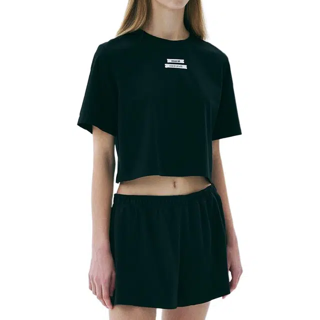 MARDI MERCREDI CROPPED BASIC TSHIRT DOUBLE LABEL SS25T