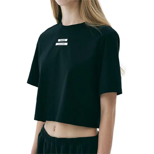 MARDI MERCREDI CROPPED BASIC TSHIRT DOUBLE LABEL SS25T
