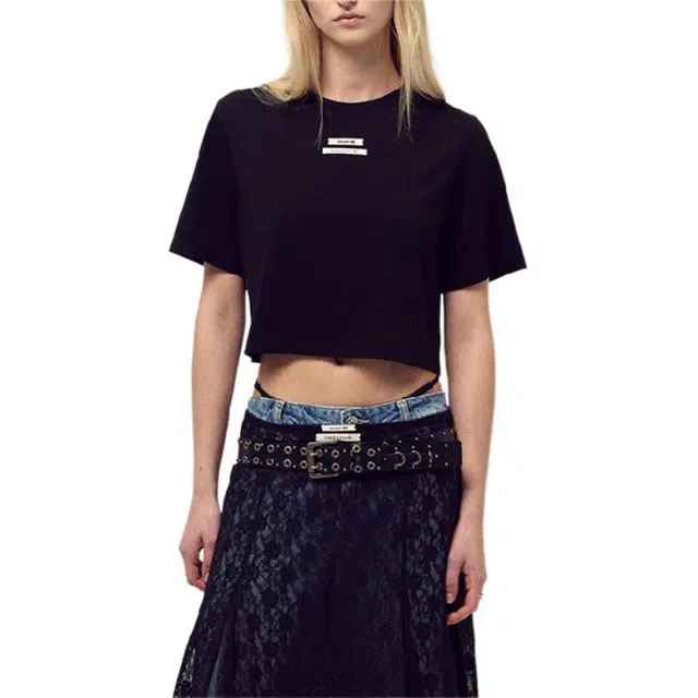 MARDI MERCREDI CROPPED BASIC TSHIRT DOUBLE LABEL SS25T