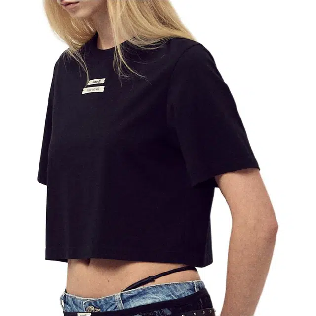 MARDI MERCREDI CROPPED BASIC TSHIRT DOUBLE LABEL SS25T