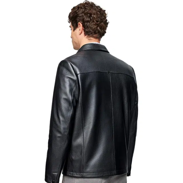 红豆 头层鹿皮真皮防风保暖轻奢高端皮夹克商务休闲秋冬外套皮衣 男款